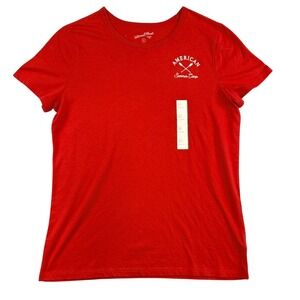 NWT Universal Thread Red American Summer Camp Tee XL Short Sleeve Crew Neck